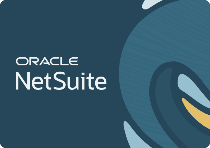 Oracle NetSuite case study cover with teal illustration