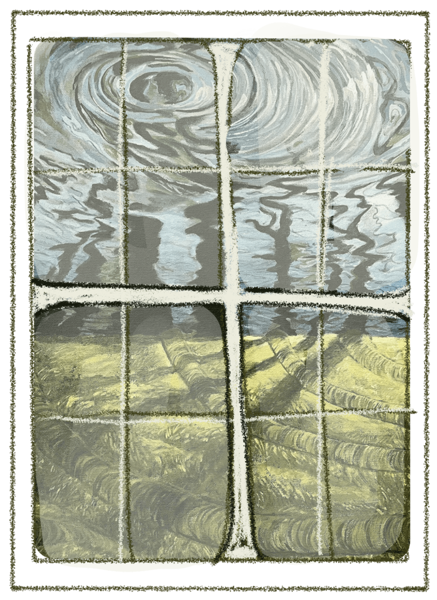 Closed painted window